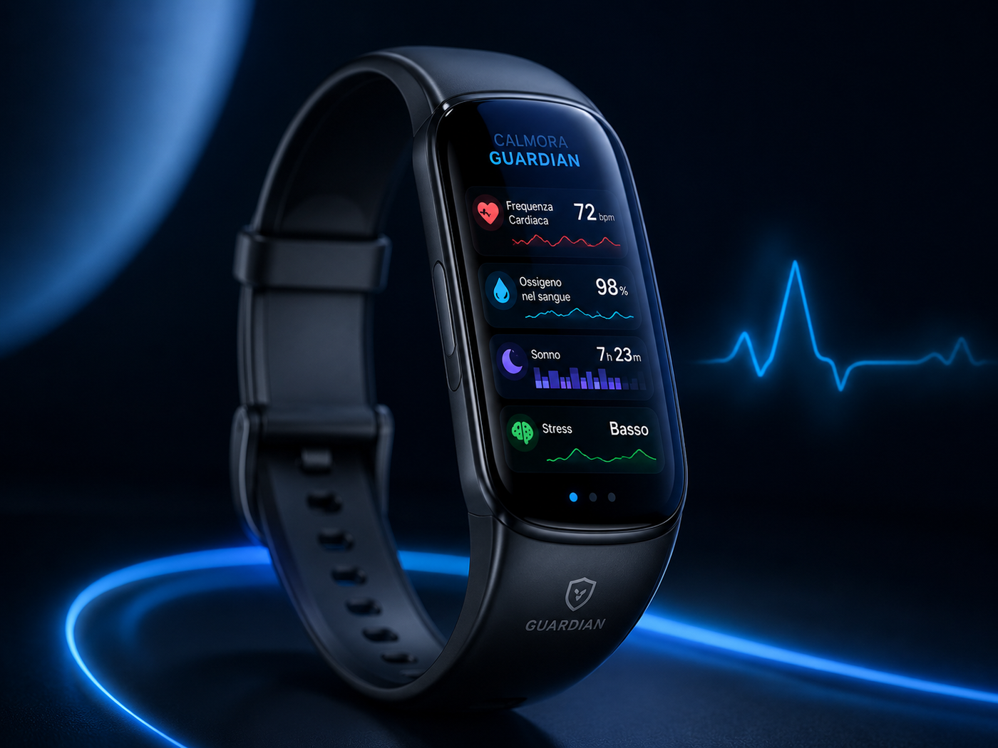 Calmora Guardian bracciale per frequenza cardiaca, ossigeno, sonno e stress